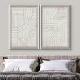 thumbnail image 3 of PixonSign Framed Wall Art Set Grunge Tribal Pattern Landscape Abstract Shapes Geometric Canvas Prints Cozy Neutral Minimal Decorative Nordic Zen Bohemian for Home Decoration - 24"x36"x2 White, 3 of 5