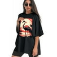 thumbnail image 3 of Plus Size Shirt for Women Black Tops for Women Short Sleeves Shirt for Women Flamingo1 T Shirt Crewneck Shirt for Women XS, 3 of 5