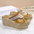 thumbnail image 5 of Samdudou Wedge Sandals Open Toe Thong Flip Flop Glitter Embellished Heel Summer Casual Beach Pool Vacation Ladies Outdoor Style Footwear Daily Wear Lightweight Modern Trendy, 5 of 7