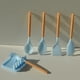 thumbnail image 4 of Juego de utensilios de cocina para 1:6 de 6 uds., accesorios pequeños electrodomésticos de cocina, juguetes de ensamblaje, utensilios Azul CUTICAT Utensilio de cocina, 4 of 8
