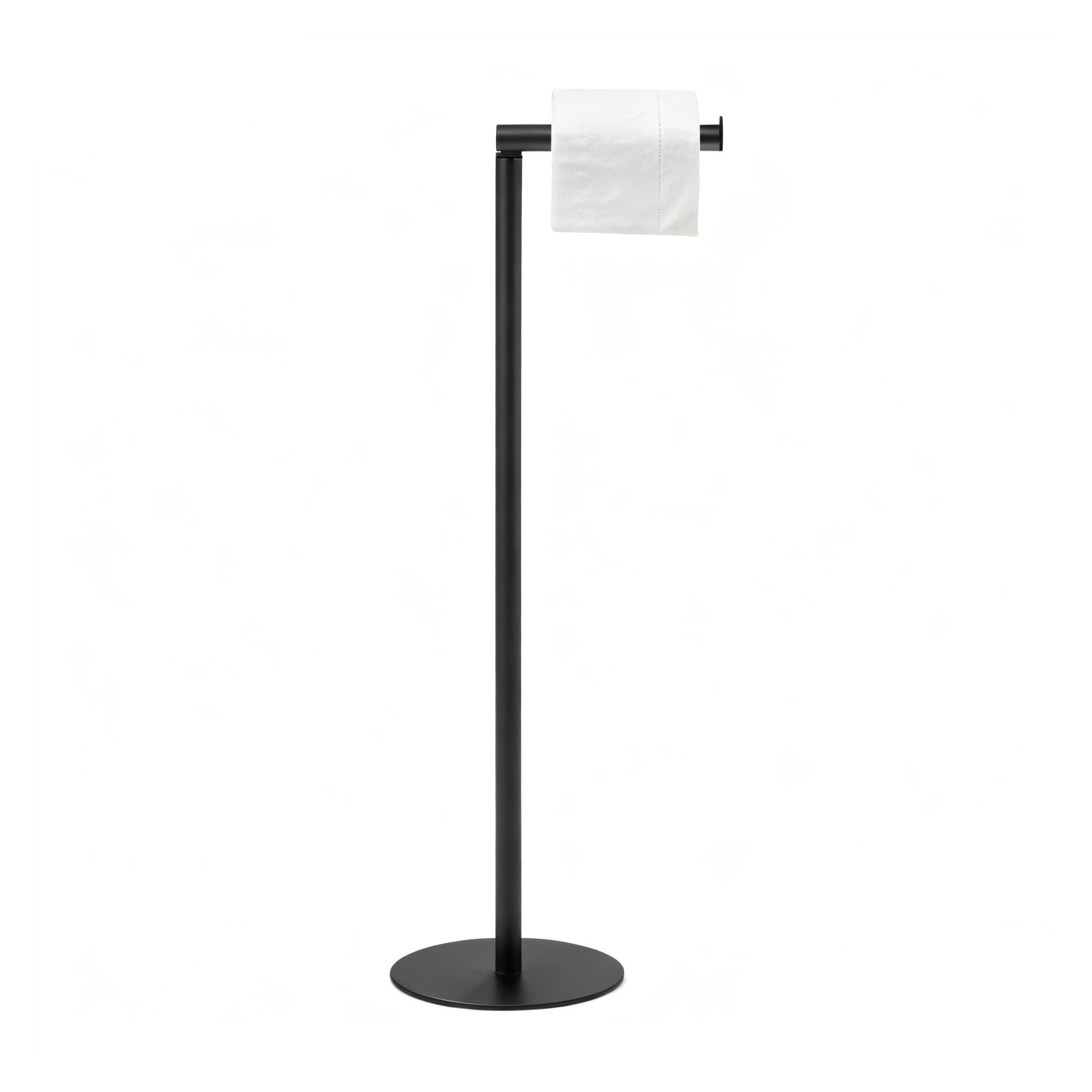 Toilet Paper Holder Stand, Free Standing Toilet Paper Roll Holder for 5 Spare Rolls, Modern Bathroom Toilet Paper Stand, Stainless Steel Paper Storage for Bathroom, Black