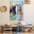thumbnail image 2 of Seaside Decor Wall Hanging Tapestry, Old Rocky Stone Arches on Spanish Seacoast Summer Light Nature Scenery de Mediterranean, Bedroom Living Room Dorm Accessories, 40 X 60 Inches, by Ambesonne, 2 of 5