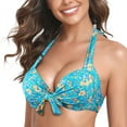 thumbnail image 2 of RELLECIGA Women's Push Up Bikini Top Knot Front Underwire Bathing Suit, 2 of 7