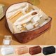 thumbnail image 1 of Descuento Relámpago Solo para Ti, Bolsa de cosméticos de viaje de gran capacidad portátil para mujer, bolsa de maquillaje grande plana con asa y divisor Akmoler, 1 of 9
