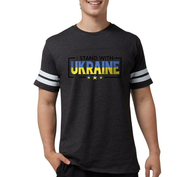 CafePress - I Stand With Ukraine T Shirt - Mens Football Shirt