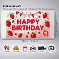 thumbnail image 4 of Strawberry Themed Happy Birthday Banner Background Backdrop Party Decorations for Birthday Party Photography Props Photo Booth Decors, 4 of 7