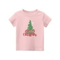 thumbnail image 5 of Kids Short Sleeve T-Shirt with Christmas Tree Graphic Print Crew Neck Casual Fit Soft Cotton Material for Holiday Wear, 5 of 5