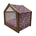 thumbnail image 2 of Acorn Pet House, Pattern with Autumn Leaves Berries Poppies and Acorns Fall Season Foliage Theme Print, Outdoor & Indoor Portable Dog Kennel with Pillow and Cover, 5 Sizes, Multicolor, by Ambesonne, 2 of 5