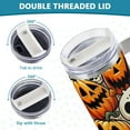 thumbnail image 5 of Pumpkins Skeleton Halloween 40 oz Tumbler with Handle Insulated&nbsp;Travel Mug&nbsp;Lid Straw Leak Proof Steel Vacuum Water Bottles Glasses Fits in Car Cup Holder, 5 of 7