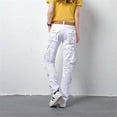 thumbnail image 2 of Pantalones rectos de camuflaje blanco y negro, pantalones casuales de primavera, pantalones multibolsillos de talla grande, 2 of 6