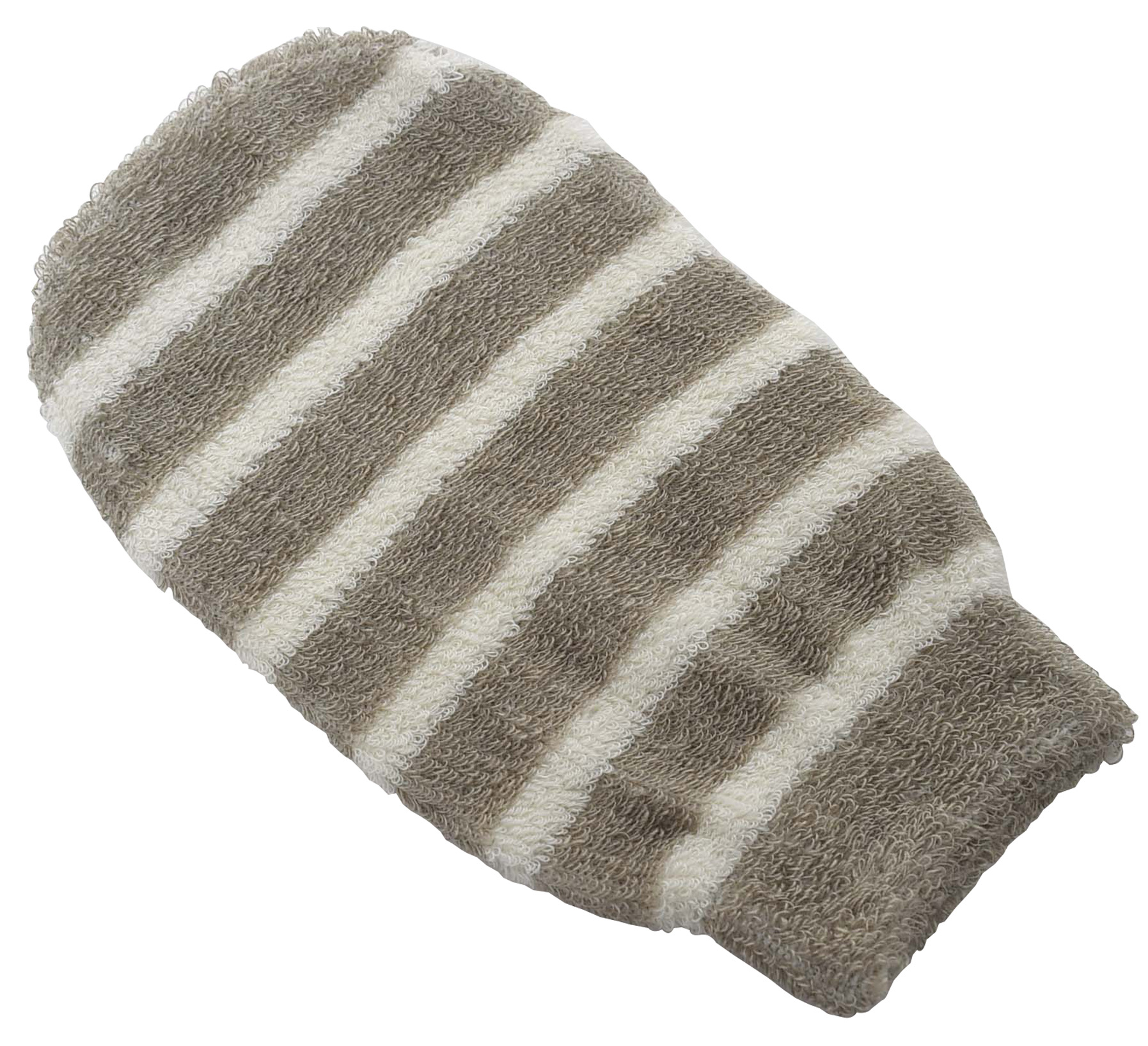 Evideco Striped Spa Wellness Body Wash Glove Taupe/Cream