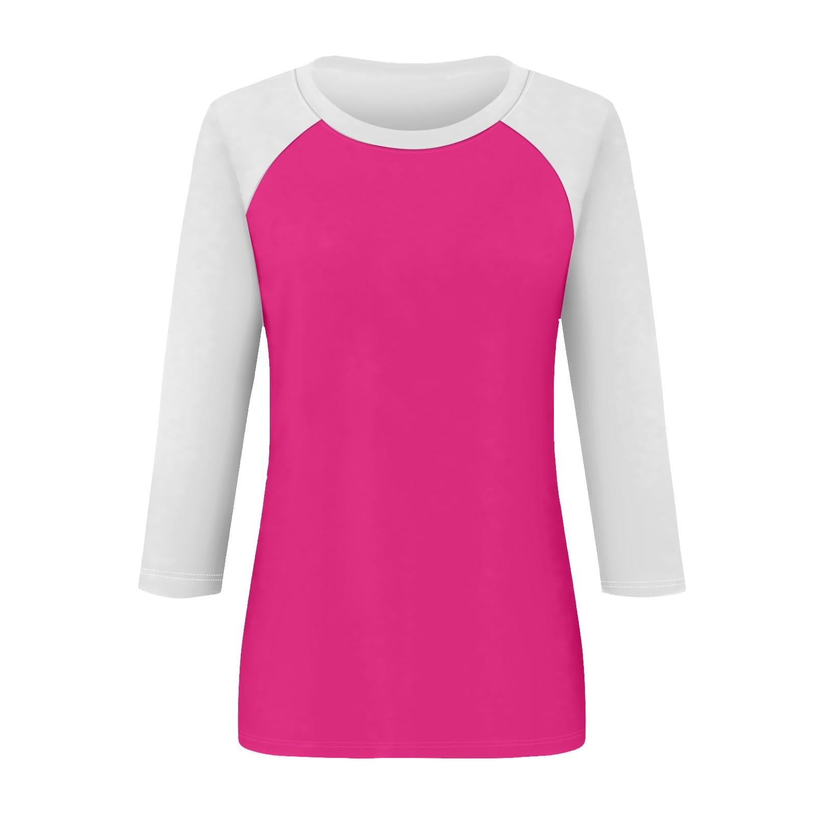 Womens Raglan T-Shirt 3/4 Sleeve Athletic Baseball Tee Casual