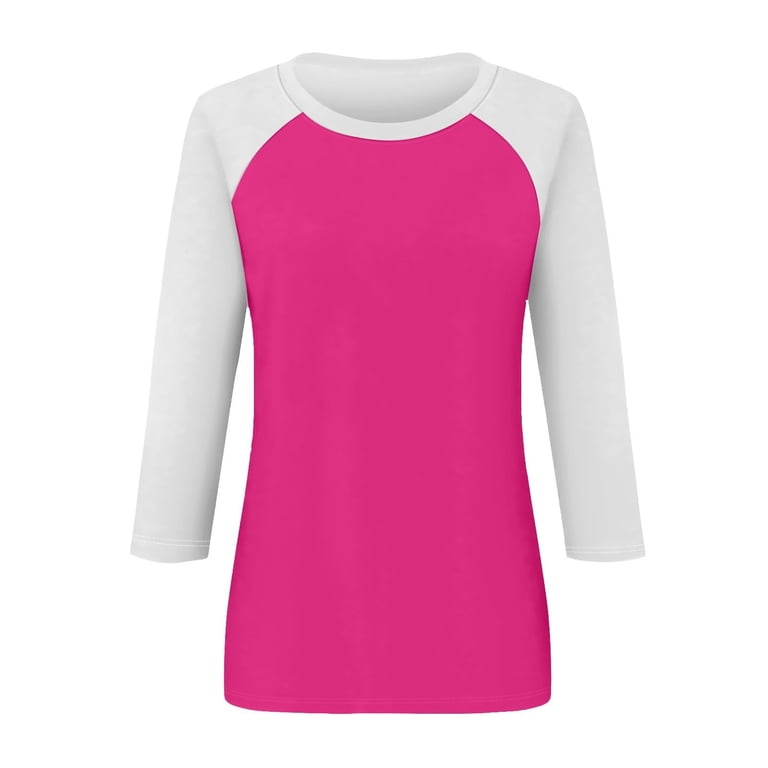 Long Sleeve Shirts for Women Womens Raglan T-Shirt 3/4 Sleeve