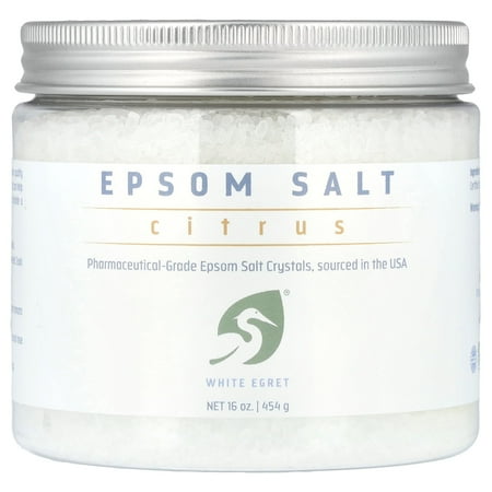 White Egret Personal Care Epsom Salt, Citrus, 16 oz (454 g) White Egret Personal Care Epsom Salt, Citrus, 16 oz (454 g)