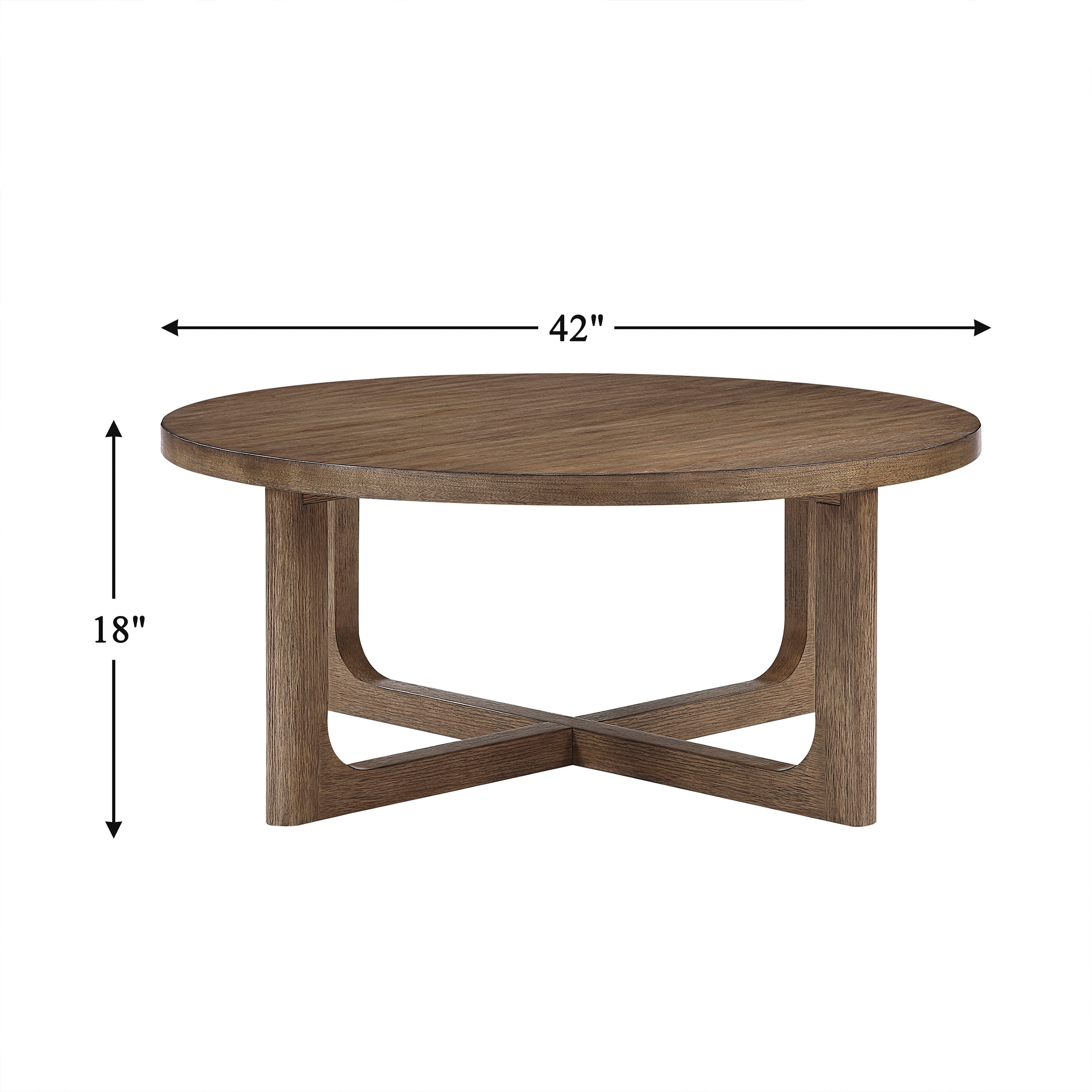 OakvillePark Elion Round Wood Coffee Table, Light Brown