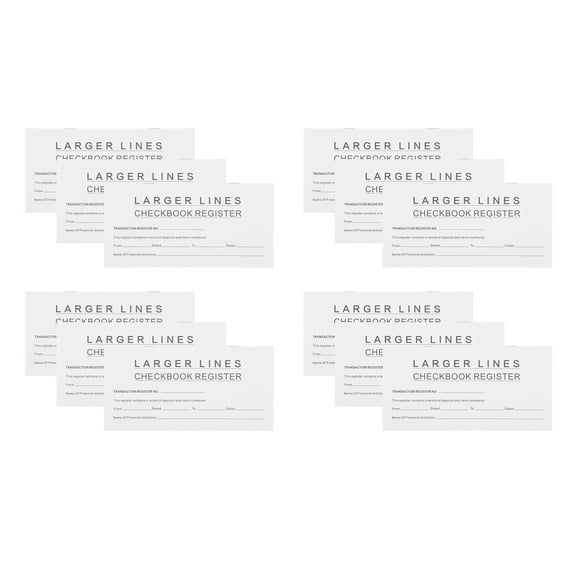 12 Pcs Check Book Registers for Personal Checkbook Guest Sticker Large Size White