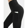 thumbnail image 3 of High Waisted Leggings for Women 4-Way Stretch Yoga Pants for Workout Gym Running with Pockets, Black, L, 3 of 6