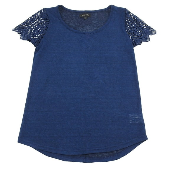 The Limited Womens Size Small Hi-Low Hem Parker Lace Blouse, Navy