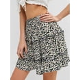 thumbnail image 5 of jinghuiyue Womens Ruffle Mini Skirt High Waisted Floral Print A-Line Casual Flowy Tiered Summer Skirts L, 5 of 7