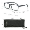 thumbnail image 4 of EYE ZOOM 3 Pack Plastic Frame Classic Rectangular Reading Glasses with Spring Hinge, Grey, +2.00 Strength, 4 of 5