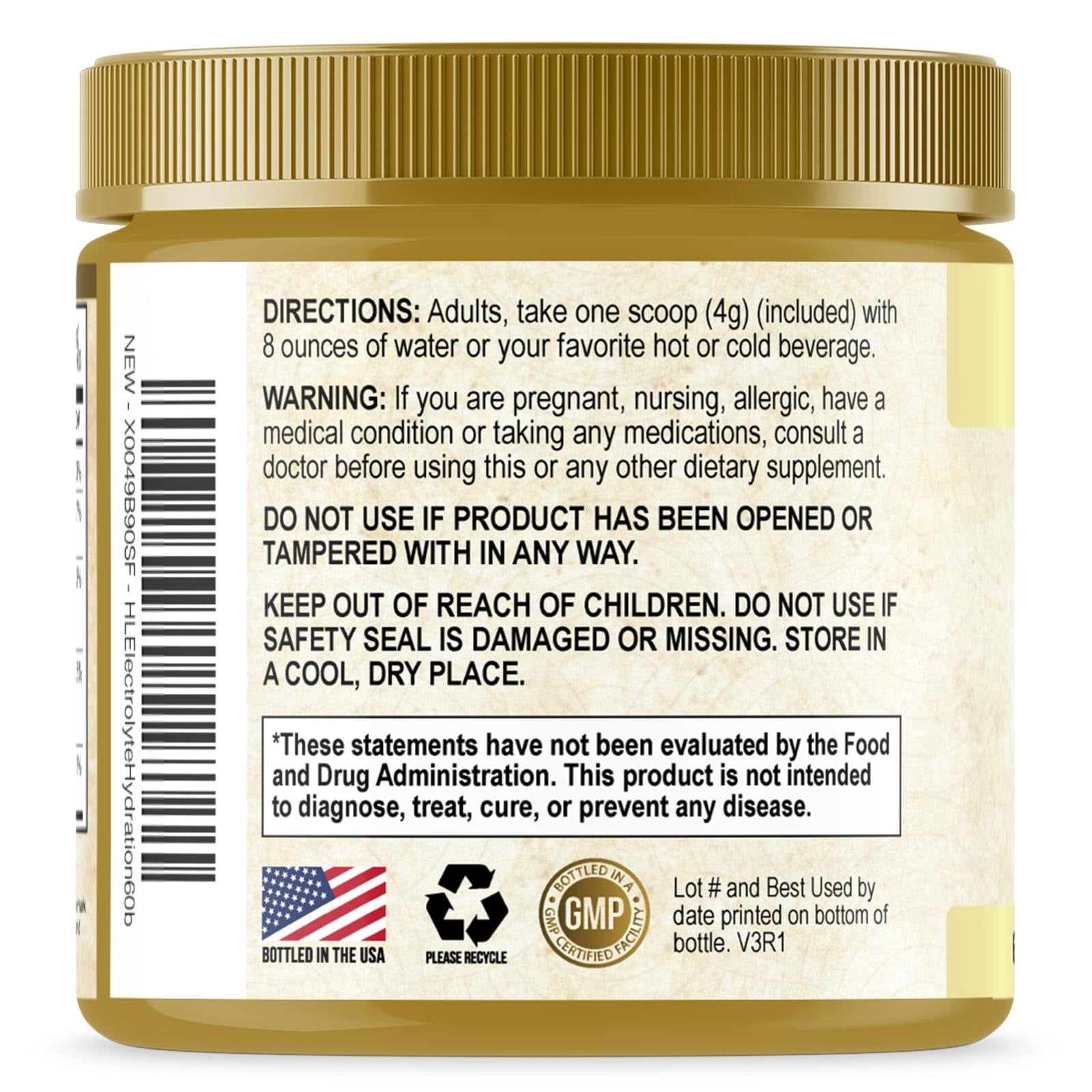 Hydration Electrolyte Drink Mix – Rapid Hydration Powder with 6 Electrolytes & Minerals Daily Replenisher Zero Sugar, Keto, Vegan, Non-GMO & Sugar-Free Electrolyte Powder Tub - 60 Servings