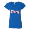 thumbnail image 2 of Wild Bobby Pray Bubble Letters Inspirational/Christian Women Standard V-Neck Tee, Royal, Large, 2 of 6