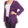thumbnail image 3 of Sakkas Isenia Cardigan Open Front Kimono Long Sleeve Embroidered Top Blouse Lace - Purple - One Size Plus, 3 of 5