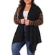 thumbnail image 4 of GRACE & GRANDEUR Suéter ligero de cardigan de talla grande para mujer, rayas, 3X, negro y marrón, 4 of 6