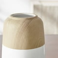thumbnail image 6 of Nora Burk Contemporary Two Tone Cylindrical Tabletop Vase - White and Beech, 6 of 7