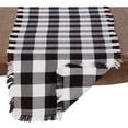 thumbnail image 2 of Fennco Styles Classic Buffalo Plaid Design Fringed 100% Cotton Table Runner 16 x 72 Inch - Black Table Cover for Christmas, Holiday DÃ©cor, Everyday Use, Family Gathering and Special Occasion, 2 of 3