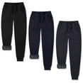 thumbnail image 2 of 2-Piece Men's Winter Warm fur lined Fleece Joggers Sweatpants for Comfort and Style, 2 of 9