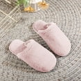 thumbnail image 2 of Scuff Slippers for Women Soft Plush Winter Warm Casual Indoor Home Nonslip Slides Slip on Bedroom House Shoes Pink 7.5, 2 of 7