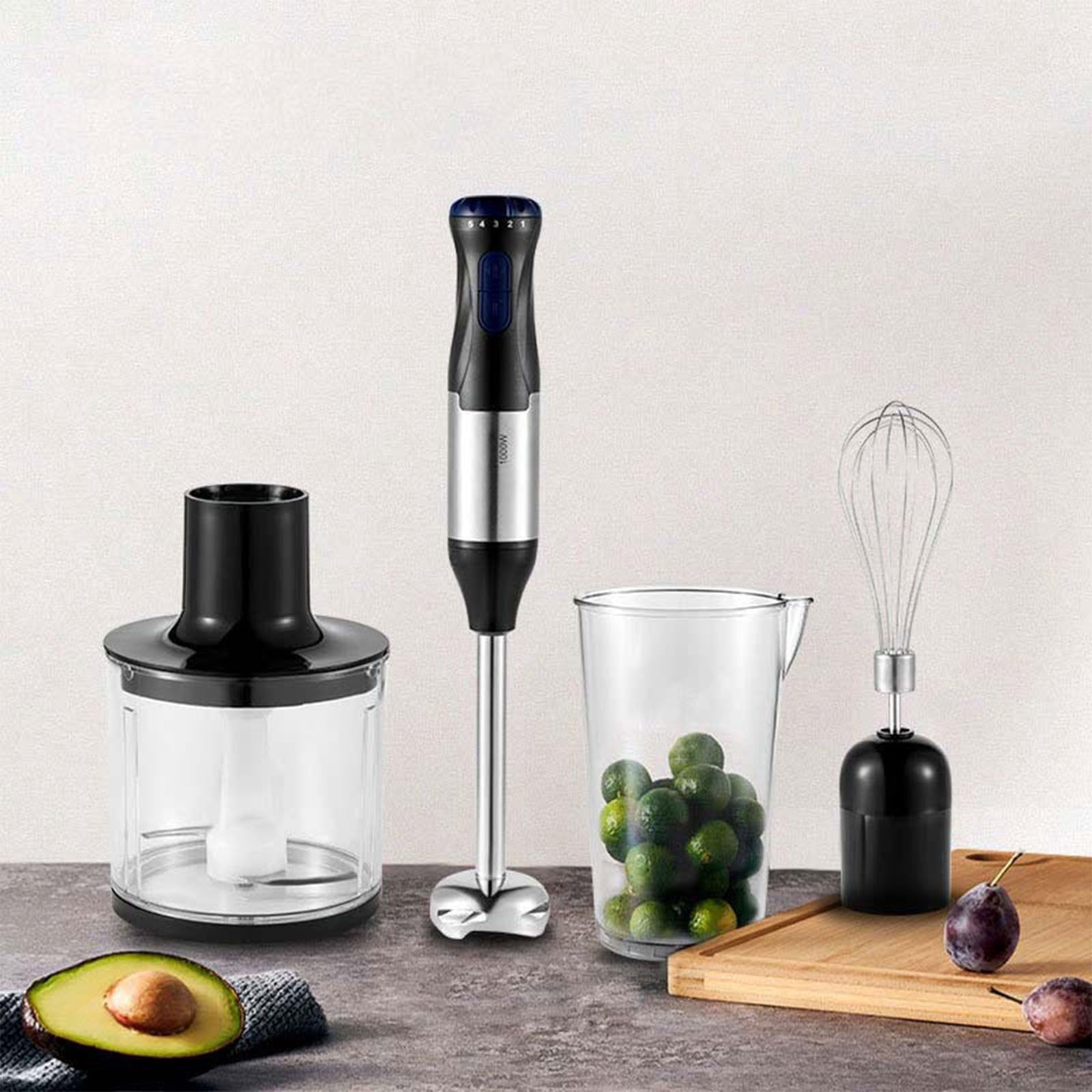 Electric Immersion Hand Blender Portable Stick Mixer 5 Mixing Speed, Meat Grinder with Stainless Steel Blades Meat, Vegetable, Fruit, Baby Food