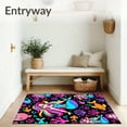 thumbnail image 3 of ODIKA 3'x5' Machine Washable Non-Slip Area Rug, Whimsical Cartoon Sea Creature Latch Hook with Playful Mermaid Design High Traffic Rug with Pad, Pink, 726041, 3 of 8