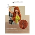 thumbnail image 5 of Wig Long Curly Hair with Bangs Big Waves Head Cover Rose Net Chemical Orange Wig, 5 of 10