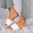 thumbnail image 2 of B91xZ Women Flip Flops Basic Plain Slippers Color Block Flat Sandals Open Toe Beach Slides Outdoor Shoes,Beige 8, 2 of 5