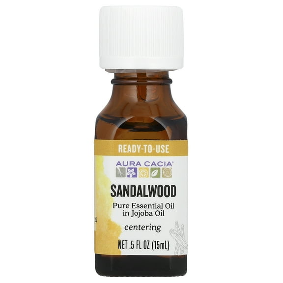 Aura Cacia Aromatherapy Precious Essentials Oil Sandalwood with Jojoba - 0.5 oz