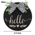 thumbnail image 3 of Hello Sign Rustic Front Door Decor Round Wood Sign Hanging Welcome Farmhouse Porch Decoration Spring Welcome Door Sign Home Outdoor Wall Decor (Black) black hello, 3 of 14