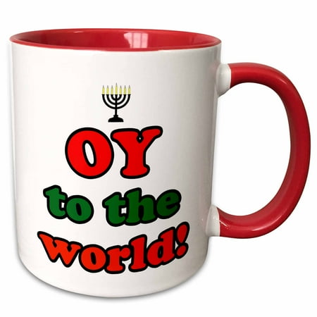 

3dRose Oy to the world - Two Tone Red Mug 11-ounce
