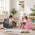 thumbnail image 3 of Babyeap 3-in-1 Kids Sofa,Toddler Sofa Bed Fold Out,Comfy Kids Couch,Convertible Baby Chair for Girls and Boys,Deep Gray, 3 of 11