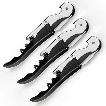 

Waiter Corkscrew Wine Opener Heavy Duty Chrome Classical Bottle Opener with Foil Cutter for Wine and Beer
