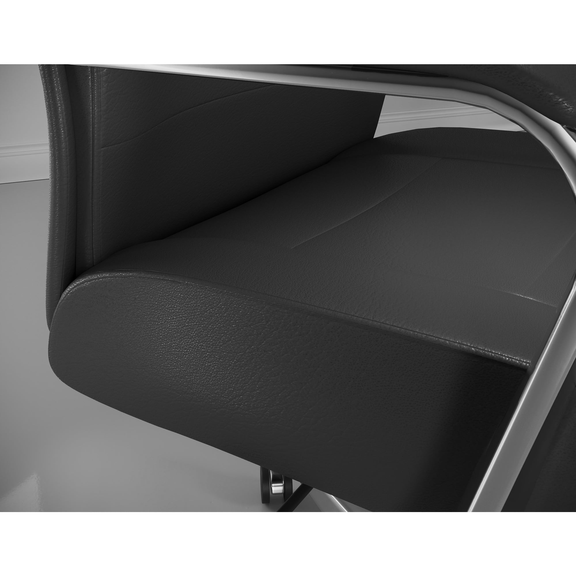 Realspace® Modern Comfort Modee Vegan Leather High-Back Executive Office Chair, Black/Chrome, BIFMA Compliant