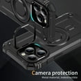 thumbnail image 7 of ELEHOLD for iPhone 12 Pro Max Case, Compatible with Mag safe Accessories, Strong Magnetic Military-Grade Drop Protection Invisible Kickstand Shockproof Protective Phone Case,Black, 7 of 7