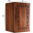 thumbnail image 2 of SOULURNS - Border Engraved Rosewood Cremation Urns for Human Ashes Adult Male Female - Wooden Decorative Urns Box and Casket for Men Women Child - Burial Urn for Adults with Velvet Bag, 2 of 6