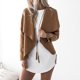 thumbnail image 2 of Chaqueta de solapa para primavera y para mujer, cárdigan corto irregular, SG Colco Chaqueta corta de lana, 2 of 8