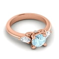 thumbnail image 3 of Diamond-Capitals 2.50 Carat Beautiful Round Aquamarine Gemstone Natural Diamond Ring for Proposal Gift Solid 14K Rose Gold Size 11, 3 of 8