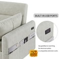 thumbnail image 2 of Sleeper Sofa Bed with Adjustable Backrest,Large Storage Pockets and 2 Pillows,Pull Out Couch Bed with USB Ports and 4 Mmooth Metal Wheels for Living Room,Bedroom,Apartment & Office,Beige, 2 of 9