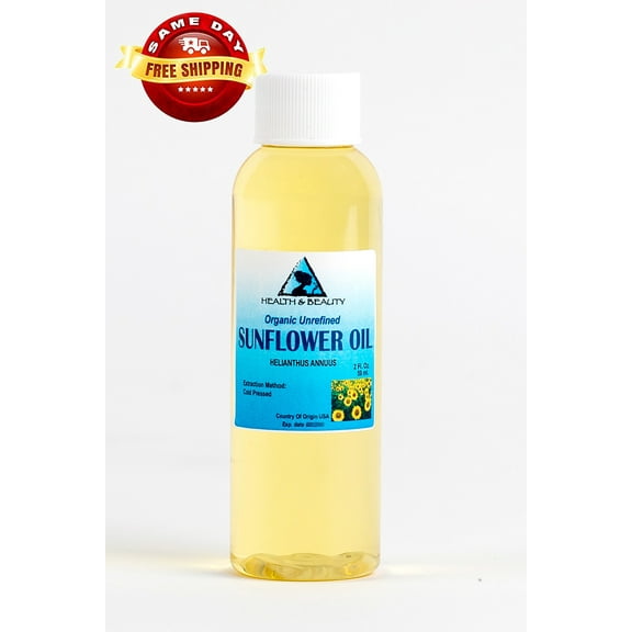 SUNFLOWER OIL UNREFINED ORGANIC CARRIER COLD PRESSED VIRGIN RAW PURE 2 OZ