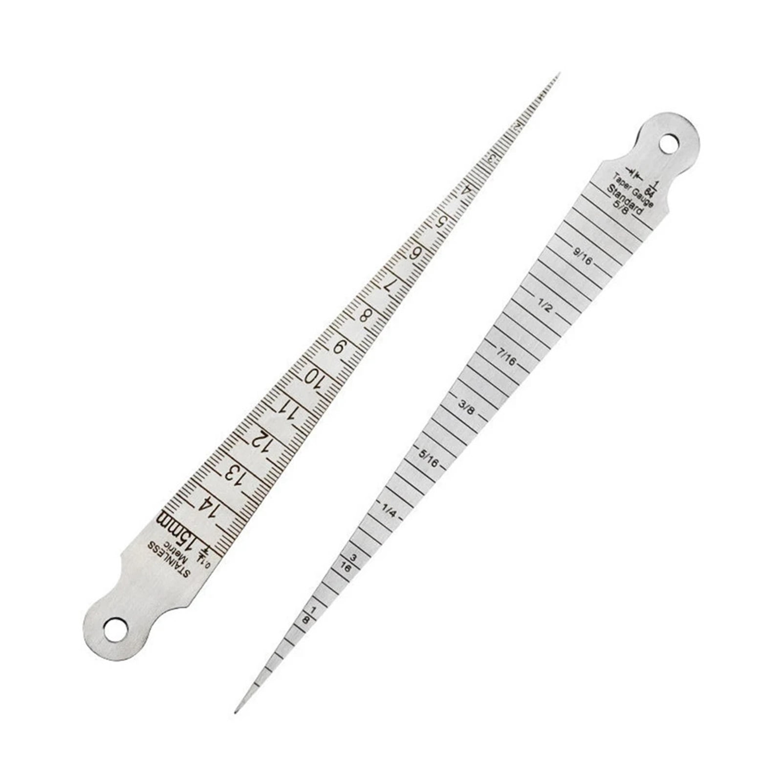 1Pcs Taper Gauge Feeler 1-15mm Stainless Steel Gap Hole Measuring Tool Double Side Wedge Aperture Scale ,Easy Identification