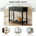 thumbnail image 6 of Retro Entryway Table, 35" Wood Console Table with 2 Drawers and Open Storage Shelf, Narrow Long Behind Couch Table for Living Room, Foyer, Hallway, 6 of 9